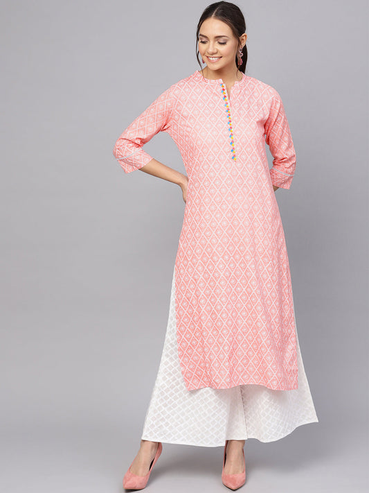 Anubhutee Ethnic Geometry Khadi Print Kurta Set