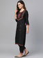 Anubhutee Women Black  Red Embroidered Kurta with Trousers