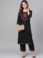 Anubhutee Women Black  Red Embroidered Kurta with Trousers