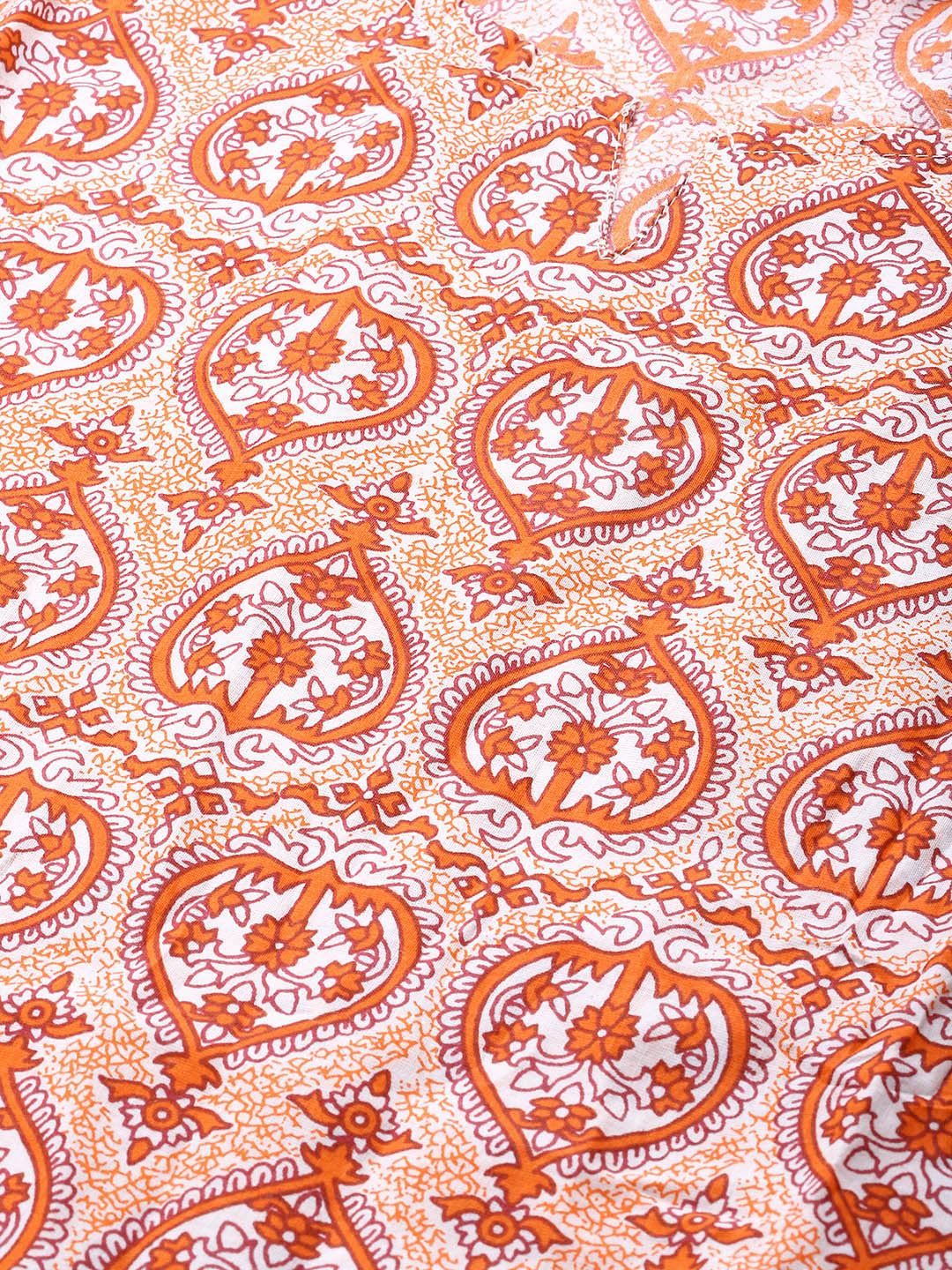 Anubhutee Women Orange  White Pure Cotton Printed Night suit