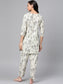 Anubhutee Women Off-White  Charcoal Grey Pure Cotton Printed Night suit