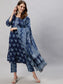 Anubhutee Women Blue Printed Kurta with Trousers  Dupatta