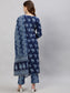 Anubhutee Women Blue Printed Kurta with Trousers  Dupatta