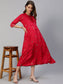 Anubhutee Red Floral Maternity A-Line Midi Dress
