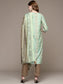 Women's Mint Embroidered Printed Kurta Set with Trousers and Dupatta