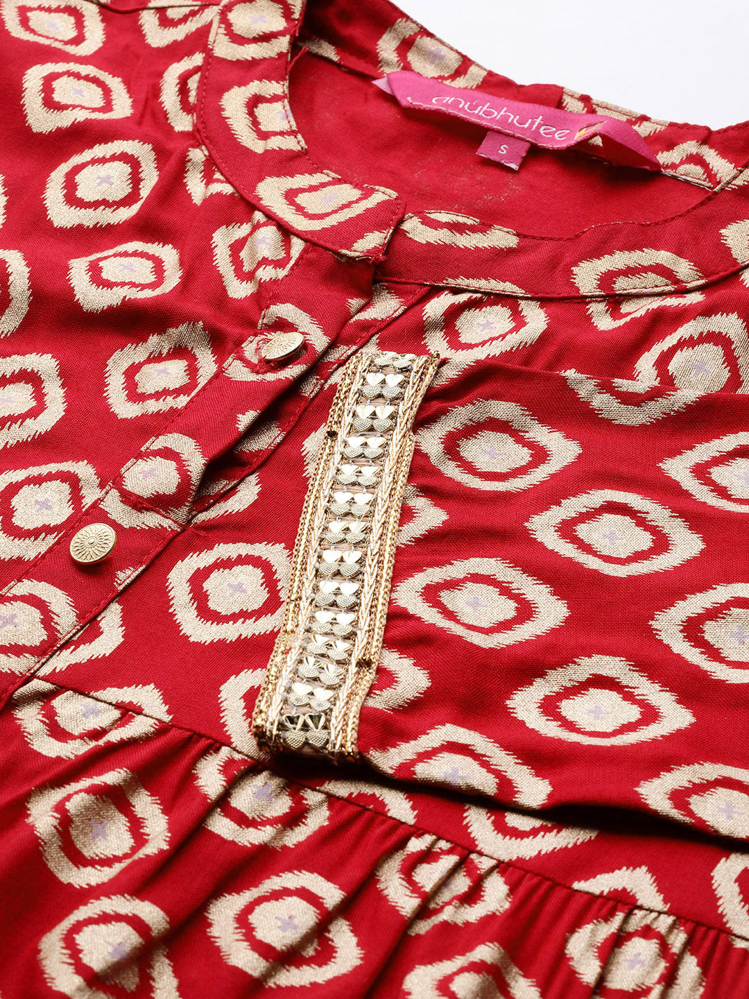 Anubhutee Women's Red Printed Tunic