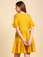 Women's's Yellow Floral Embroidered Dress